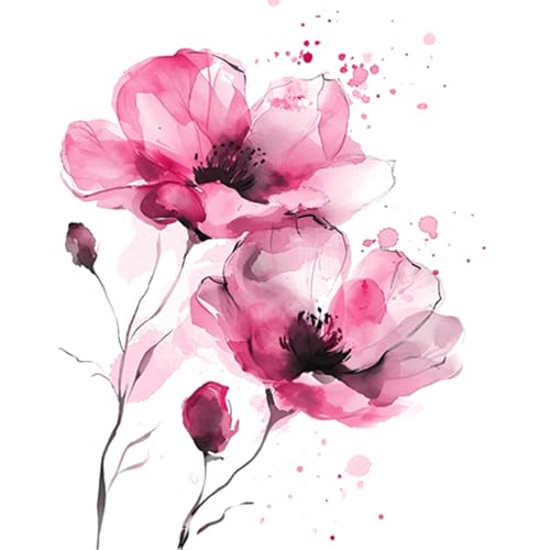 ti-flair Servietten Papier 33x33cm 3-lagig 20 Stück - hochwertig & nachhaltig - Einweg Papierservietten für Feier Hochzeit Geburtstag Tischdeko Frühling Sommer Party - Aquarell Mohn Blumen Motiv Rosa von ti-flair
