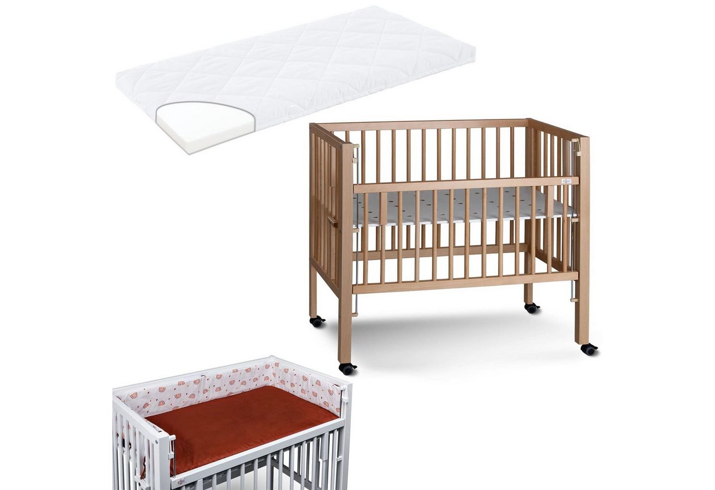 tiSsi® Babybett Sophie inkl. Matratze und Nestchen von tiSsi®