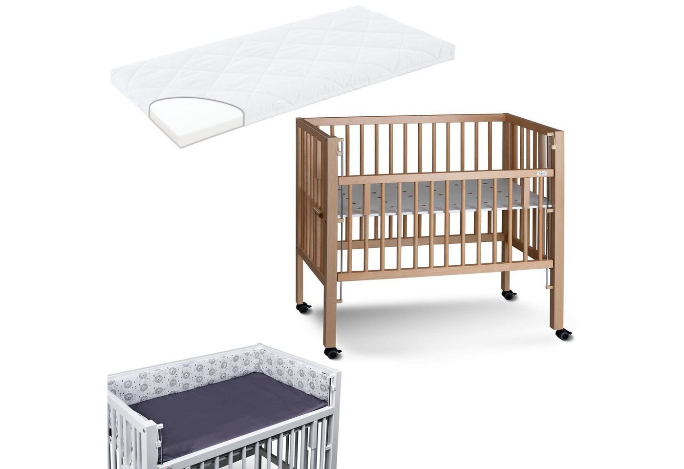 tiSsi® Babybett Sophie inkl. Matratze und Nestchen von tiSsi®