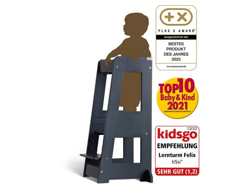 tiSsi® Stehhilfe Lernturm / Entdeckerturm Felix, Buche grau von tiSsi®