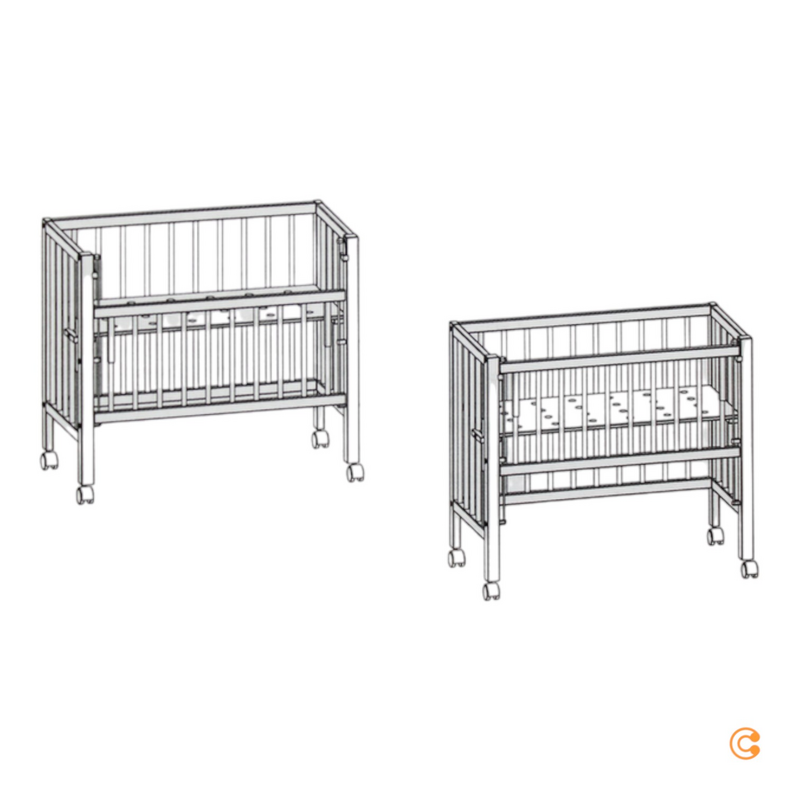 B-Ware Ti Ssi Beistellbett Maxi Boxspring Babybett Kinderbett Beistellbett 50x90cm Weiß von tiSsi