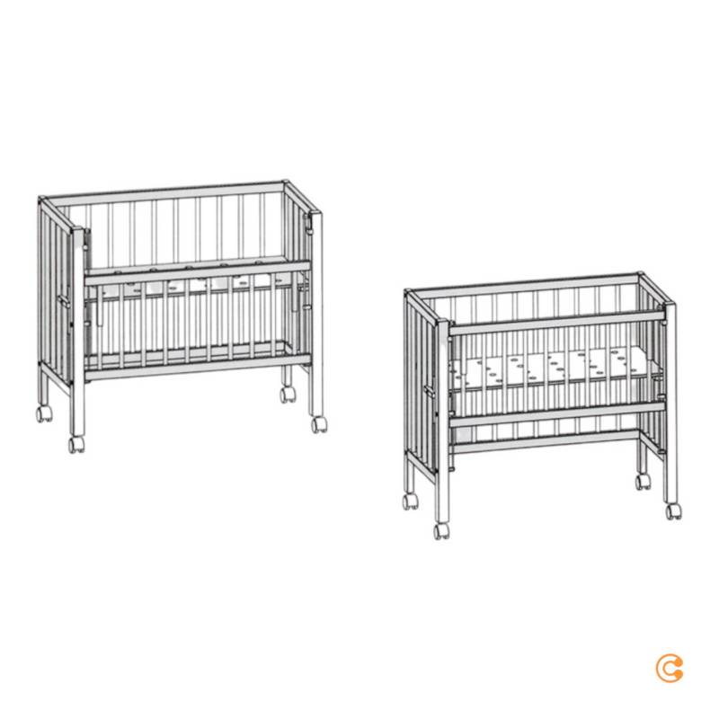 B-Ware Ti Ssi Beistellbett Maxi Boxspring Babybett Kinderbett Beistellbett 50x90cm Weiß von tiSsi