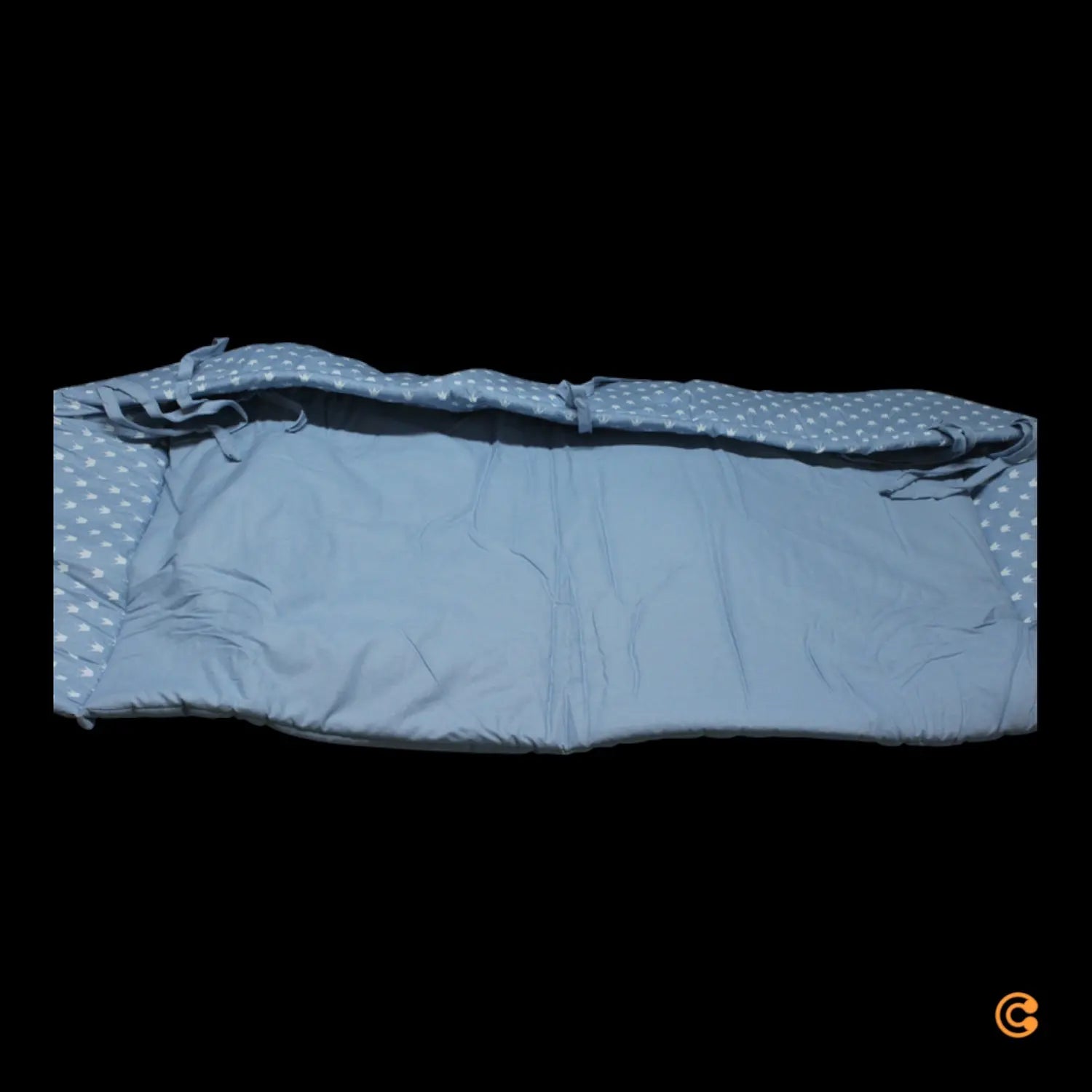 B-Ware Ti Ssi Einlege Nest Bettchen Maxi Boxspring Babybett Hellblaue Kronen Babydecke von tiSsi