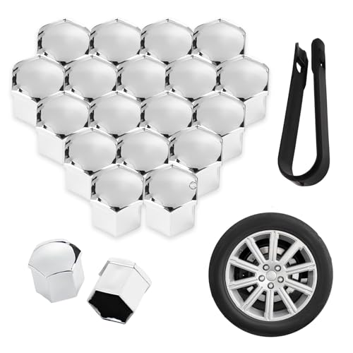 tianshao 20 Stück Auto Radmutterkappen für Hyundai i30 N(PD)/i30 N Line(PD)/i30 Wagon(PD)/i30 Wagon 2000-2024, Reifen Muttern Abdeckungen Verriegelungskappe Radmutternkappen mit Entfernung Werkzeug von tianshao