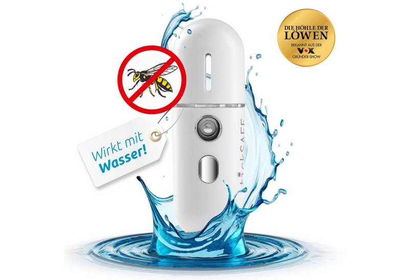 tickSAFE Insektenabwehrgerät schnell, effektiv & schonend Wespen, Bienen & Hummeln, mit Wasserdampf vertreiben - Akkubetrieben, USB-Ladekabel von tickSAFE