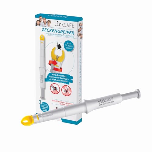 tickSAFE Zeckengreifer mit rotierendem Greiferkopf zur Anwendung am Menschen | Die bessere Alternative zur Zeckenzange - kein Quetschen, Ziehen oder Drücken - einfach schonend rausdrehen tickSAFE Zeckengreifer mit rotierendem Greiferkopf zur Anwendung am Menschen | Die bessere Alternative zur Zeckenzange - kein Quetschen, Ziehen oder Drücken - einfach schonend rausdrehen von tickSAFE