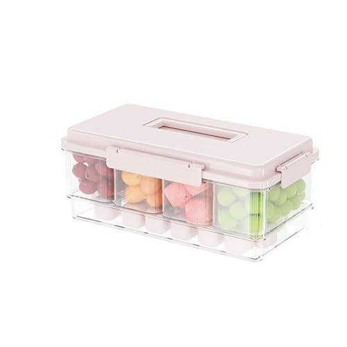 tieedhfu Unterteilte Frischhaltebox Verabschieden Sie sich von gemischten eiskalten Frischhalteboxen ABS Frucht Frischhaltebox, Rosa von tieedhfu