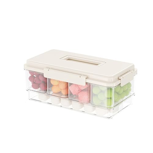 tieedhfu Unterteilte Frischhaltebox Verabschieden Sie sich von gemischten eiskalten Frischhalteboxen ABS Frucht Frischhaltebox, milchweiß von tieedhfu