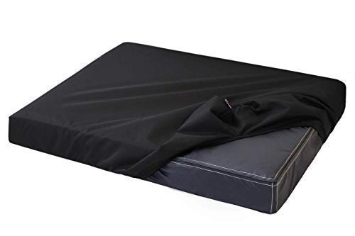 tierlando® Original Quick-Cover® Basic Uni Matratzenschoner 4-eckig Schonbezug Spannbettlaken Polyester - für Hundebett | Hundematratze | Hundematte | Hundesofa (OS4 | 100x80x8-12 cm, 03 Schwarz) von tierlando