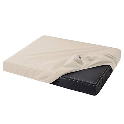 tierlando® Das Original Quick-Cover® Basic Uni Matratzenschoner 4-eckig Schonbezug Spannbettlaken Polyester - für Hundebett | Hundematratze | Hundematte | Hundesofa (DE5 | 100x70x6-9 cm, 05 Creme) von tierlando