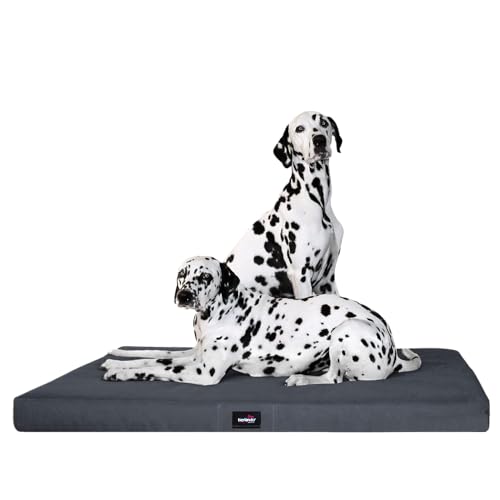tierlando® Orthopädische Hundematratze Alice ANTIRUTSCH aus robustem Polyester 600D | Visco-Matratze (XL 120 x 90 cm, 2 Graphit) von tierlando