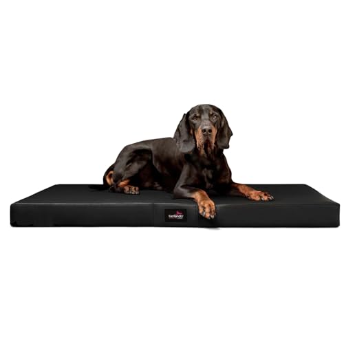 tierlando® Orthopädische Hundematratze Alice Easy CLEAN Kunstleder Visco-Hundematte Größe: 80x60cm | Farbe: 03 Schwarz von tierlando