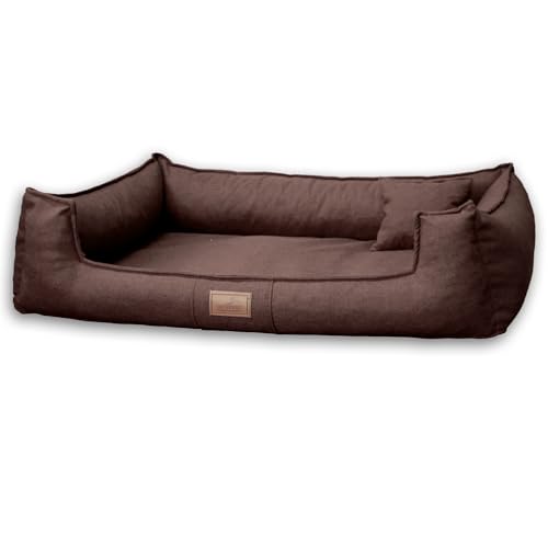 tierlando® Orthopädisches Hundebett Goofy inkl. Matratzenschoner für mittelgroße, große und sehr große Hunde, Möbelstoff, Waschbar Hundesofa Hundekörbchen | Braun | G5-A-01 von tierlando