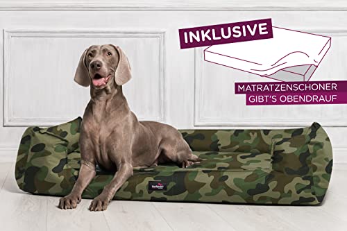 tierlando® Orthopädisches Hundebett Goofy inkl. Matratzenschoner für große Hunde Polyester Waschbar Hundesofa XL XXL XXXL XL+ 130cm | D02 Camouflage von tierlando