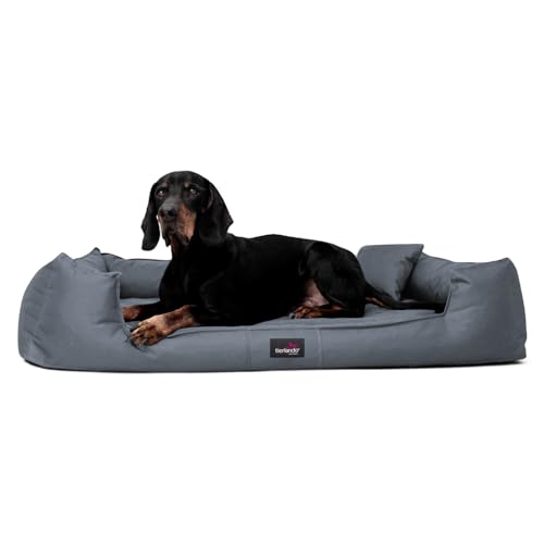 tierlando® Orthopädisches Hundebett Goofy - für große Hunde XL bis XXXL - waschbarer Polyester-Bezug - ideal bei Gelenkproblemen - Größ: 110x90cm Farbe: 06 Grau von tierlando