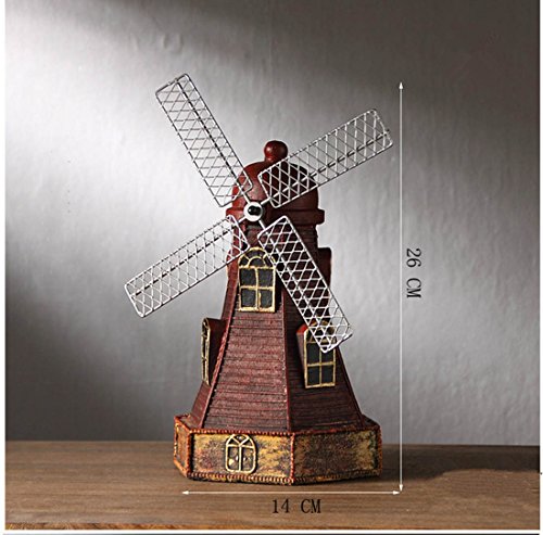 tifee Resin Crafts Sparschwein Kreative Vintage Dekorative Holland Windmühle Spardose Münzdose Geschenk Größe 20 x 14 x 26 cm (rot) von tifee