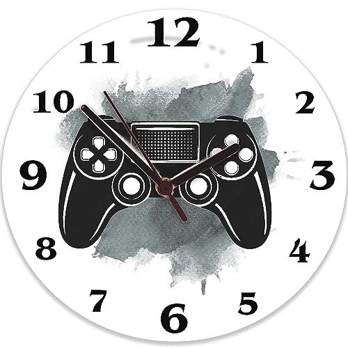 tigerlilyprints Jungen Gamer Uhr, geräuschlos, nicht tickend, Kinder-Wanduhr, Quarz-Mechanismus, Kinderzimmer-Spielsteuerungsdesign tigerlilyprints Jungen Gamer Uhr, geräuschlos, nicht tickend, Kinder-Wanduhr, Quarz-Mechanismus, Kinderzimmer-Spielsteuerungsdesign von tigerlilyprints