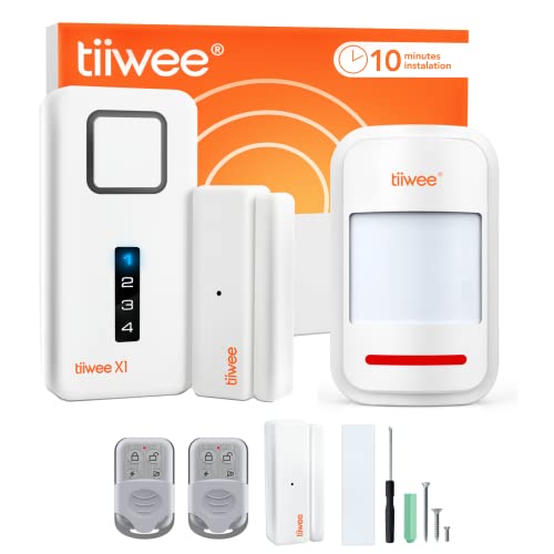 tiiwee Home Alarm System Kit X1 XLPIR - Alarmanlage mit 2 Fenster- oder Tuer Sensoren, 1 Bewegungsmelder und 2 Fernbedienungen - Erweiterbar von tiiwee