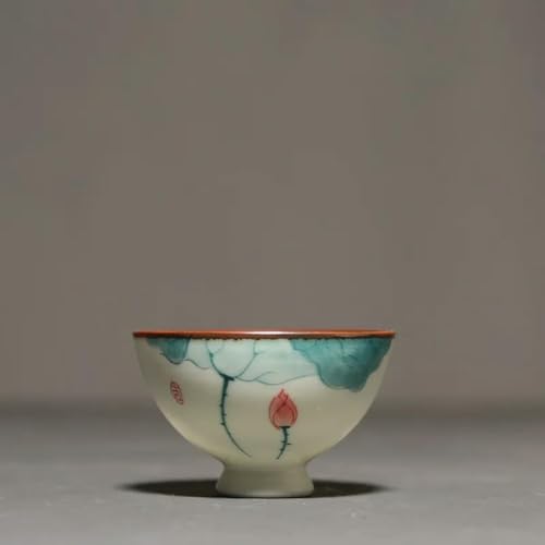 tiliuoe Handbemalte Lotus-Teetasse aus Keramik, Einzeltasse, Kung-Fu-Teeset, einfaches kleines Teelicht tiliuoe Handbemalte Lotus-Teetasse aus Keramik, Einzeltasse, Kung-Fu-Teeset, einfaches kleines Teelicht von tiliuoe