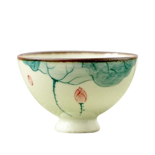 tiliuoe Handbemalte Lotus-Teetasse aus Keramik, Einzeltasse, Kung-Fu-Teeset, einfaches kleines Teelicht tiliuoe Handbemalte Lotus-Teetasse aus Keramik, Einzeltasse, Kung-Fu-Teeset, einfaches kleines Teelicht von tiliuoe