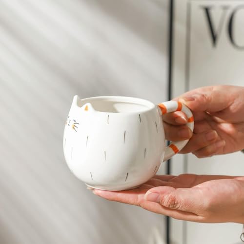 tiliuoe Niedliche Keramiktasse in Katzenform, Milchkaffeetasse, Wasserbecher von tiliuoe