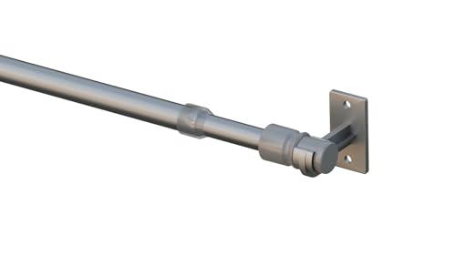 Caféhausstange FLORIDA, ausziehbare Gardinenstange, inkl. Trägern und Befestigungsmaterial (55cm-85cm, silber-matt) von tilldekor