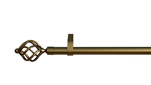 Gardinenstange Arezzo 1, messing-matt, 16mm Durchmesser, 100cm, inkl. Trägern von tilldekor