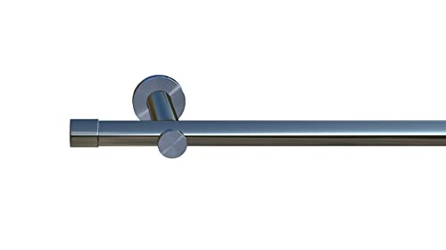 Gardinenstange HIGH-LINE ANDRAX, 1-Lauf, chrom, Ø 20 mm, 160 cm, inkl. Träger und Endstücke von tilldekor