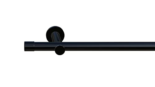 Gardinenstange HIGH-LINE ANDRAX, 1-Lauf, schwarz-glanz, Ø 20 mm, 210 cm, inkl. Träger und Endstücke von tilldekor