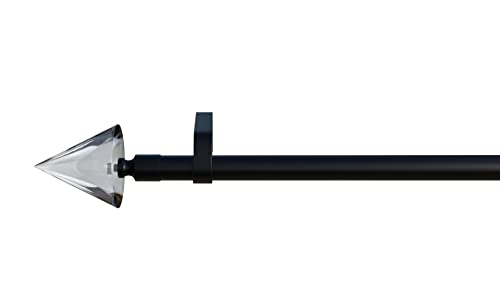 Gardinenstange Kegel glasklar 1, schwarz, 16mm Durchmesser, 260cm, inkl. Trägern von tilldekor