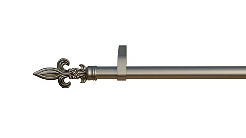 Gardinenstange Lucca 1, chrom-matt, 16mm Durchmesser, 130cm, inkl. Trägern von tilldekor