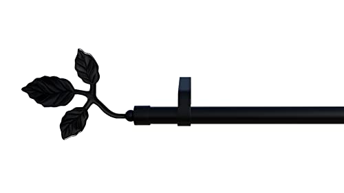 Gardinenstange Toskana 1, schwarz, 16mm Durchmesser, 190cm, inkl. Trägern von tilldekor