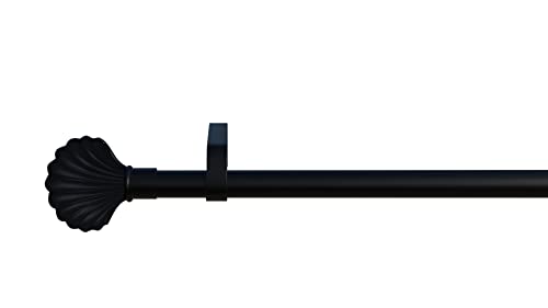 Gardinenstange Volterra 1, schwarz, 16mm Durchmesser, 150cm, inkl. Trägern von tilldekor