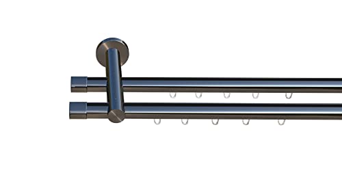 Tilldekor Innenlauf Gardinenstange HIGH-LINE ANDRAX, 2-Lauf, chrom, Ø 20 mm, 160 cm, inkl. Trägern und Gleitern Tilldekor Innenlauf Gardinenstange HIGH-LINE ANDRAX, 2-Lauf, chrom, Ø 20 mm, 160 cm, inkl. Trägern und Gleitern von tilldekor
