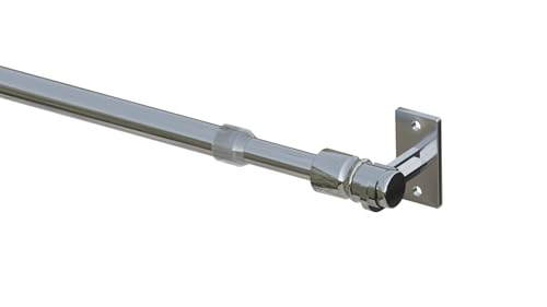 Caféhausstange FLORIDA, ausziehbare Gardinenstange, inkl. Trägern und Befestigungsmaterial (135-225cm, chrom-glanz) von tilldekor