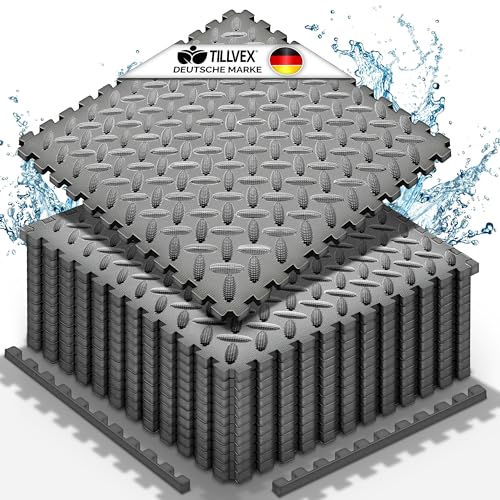 tillvex® Pool Bodenschutzmatte 12 Stück | Unterlegmatte für Pool & Planschbecken | Poolmatte Bodenmatte Outdoor | Poolunterlage Bodenschutz Matten wärmeisolierend | Whirlpool Bodenfolie weich von tillvex
