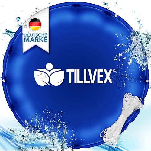 tillvex® Poolkissen Winter XXL | Luftkissen inkl. Reparaturkit | Winterkissen mit Sicherheitsventil | Poolpolster Pool Abdeckung Kissen Doppelnaht (300cm, Blau) von tillvex