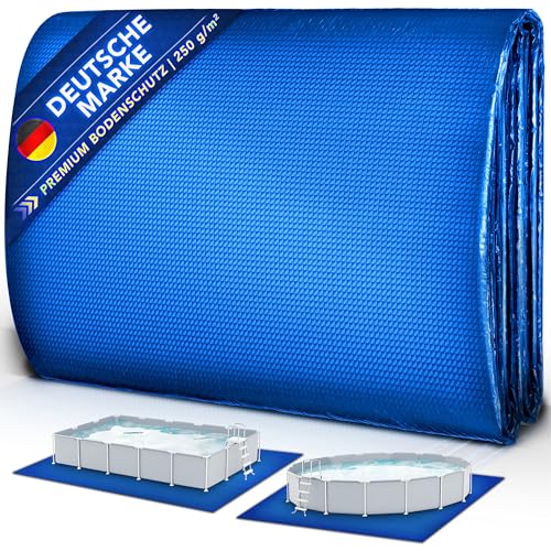 tillvex® Premium Pool Bodenplane 338 x 239 cm Rechteckig mit 250 g/m² - für Pools & Schwimmbecken | UV-stabile & reißfeste Poolunterlage Bodenschutzmatte | Bodenschutzplane für Swimmingpool von tillvex