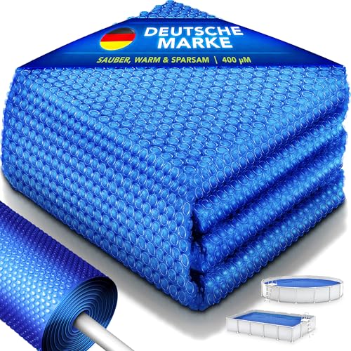 tillvex® Premium Pool Solarabdeckplane 400 µm Rechteckig 600x400 cm | Solarfolie Wärmeplane zuschneidbar | Solarplane Solarabdeckung | Poolheizung Poolsolarplane für Wassererwärmung von tillvex