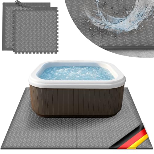 tillvex® Whirlpool Unterlage eckig 200 cm | Bodenmatte Poolunterlage Matte viereckig Outdoor Whirlpools | Thermo Bodenschutzmatte Pool Untergrund | Bodenschutz Bodenplatte schützt & isoliert (Grau) von tillvex
