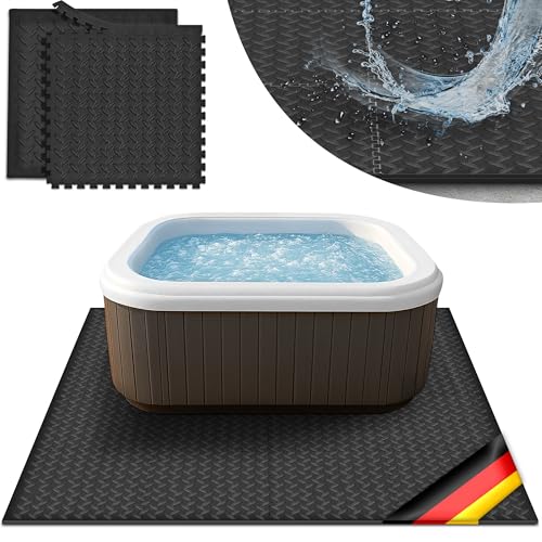 tillvex® Whirlpool Unterlage eckig 200 cm | Bodenmatte Poolunterlage Matte viereckig Outdoor Whirlpools | Thermo Bodenschutzmatte Pool Untergrund | Bodenschutz Bodenplatte schützt & isoliert (Schwarz) von tillvex