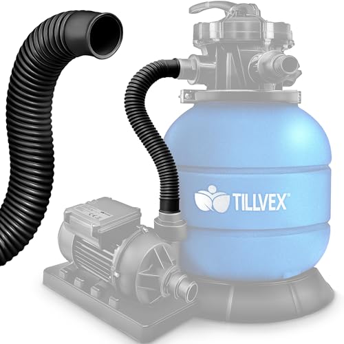 tillvex Druckschlauch für Sandfilteranlagen 78cm / 38mm | Saug-Druckschlauch Pool Pumpe | Poolschlauch Anschlussschlauch Filteranlage 1 1/2 Zoll | Pool Pumpenschlauch (Schwarz) von tillvex