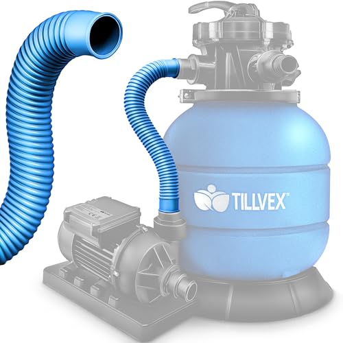 tillvex Druckschlauch für Sandfilteranlagen 78cm / 38mm | Saug-Druckschlauch Poolpumpe | Poolschlauch Anschlussschlauch Filteranlage 1 1/2 Zoll | Pool Pumpenschlauch (Blau) von tillvex