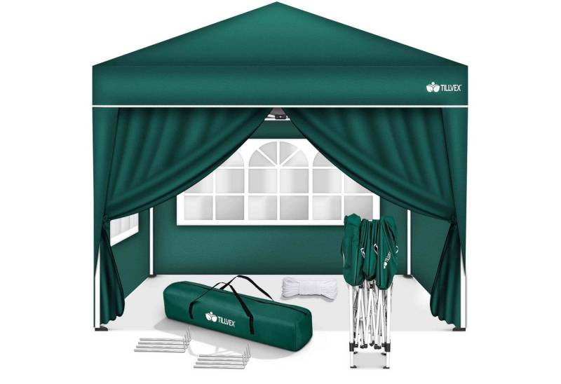 tillvex Faltpavillon tillvex® Pavillon 3x3m Wasserdicht Gartenzelt Faltpavillon Partyzelt, Garten von tillvex