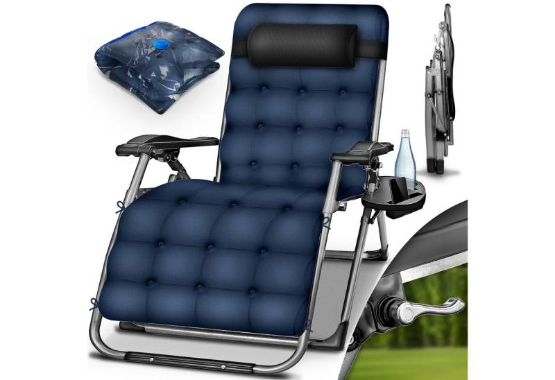 tillvex Gartenliege tillvex® Liegestuhl klappbar bis 200 kg, Sonnenliege wetterfest für, Set von tillvex