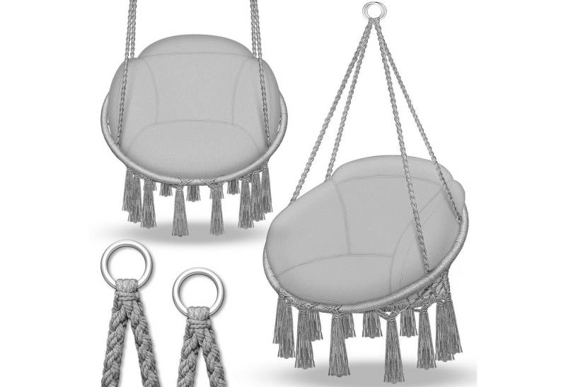 tillvex Hängesessel tillvex® Hängesessel Hängestuhl Hängeschaukel Hängekorb Hängesitz (Set), Kissen von tillvex