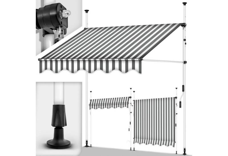 tillvex Klemmmarkise tillvex Balkonmarkise Markise Klemmmarkise Sonnenmarkise Handkurbel von tillvex