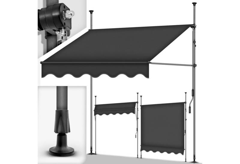 tillvex Klemmmarkise tillvex Balkonmarkise Markise Klemmmarkise Sonnenmarkise Handkurbel von tillvex