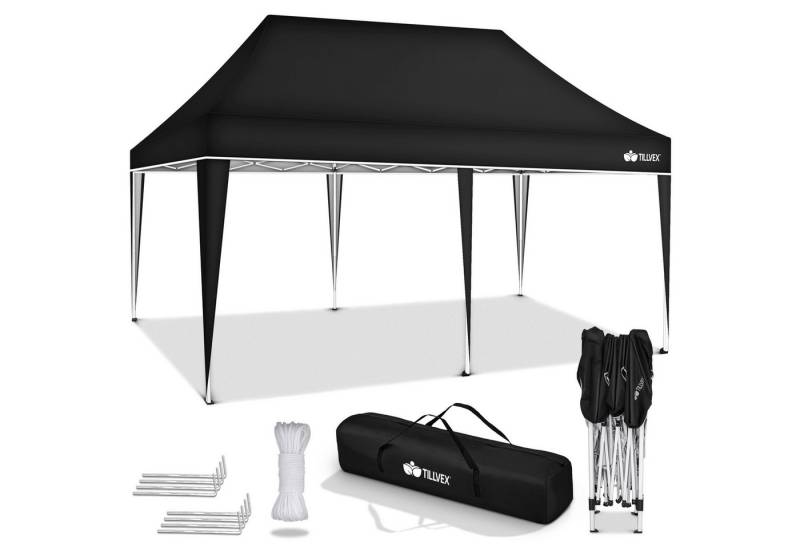 tillvex Partyzelt tillvex® Pavillon 3x6m Wasserdicht Gartenzelt Faltpavillon Partyzelt, (Pavillon 3x6m wasserdicht), Partyzelt mit Tasche für Garten von tillvex