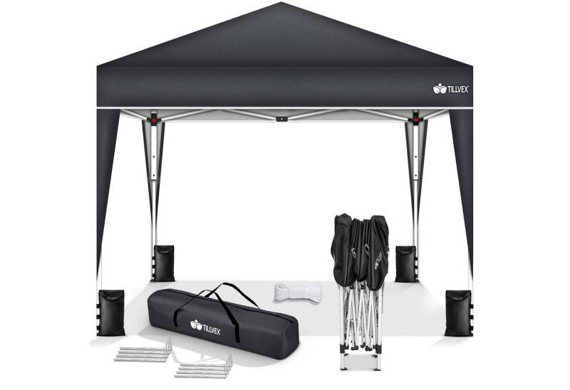 tillvex Partyzelt tillvex® Pavillon 3x3m Wasserdicht Gartenzelt Faltpavillon Partyzelt, (3x3m wasserdicht, Pop-Up Faltpavillon höhenverstellbar), Einfacher Aufbau in Minuten von tillvex